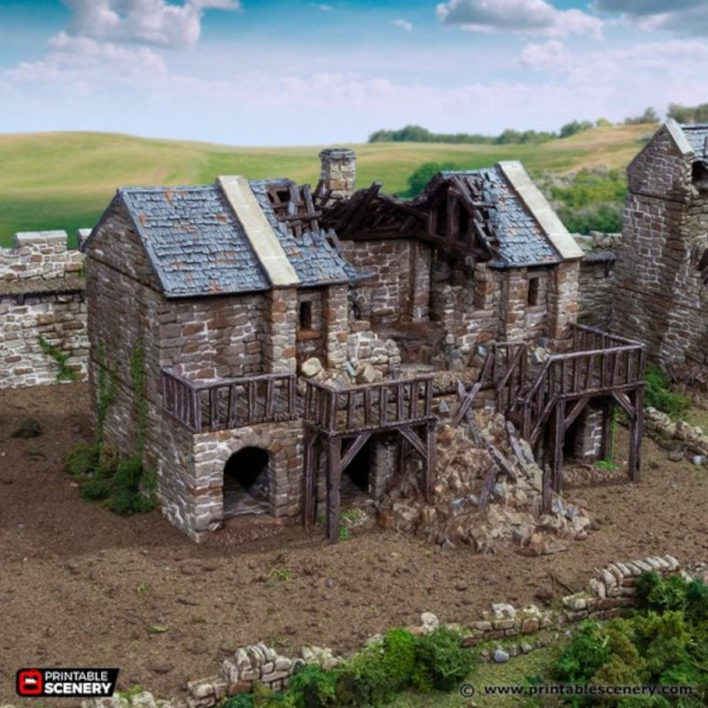 Ruined Black Rock Barracks - King and Country - Printable Scenery