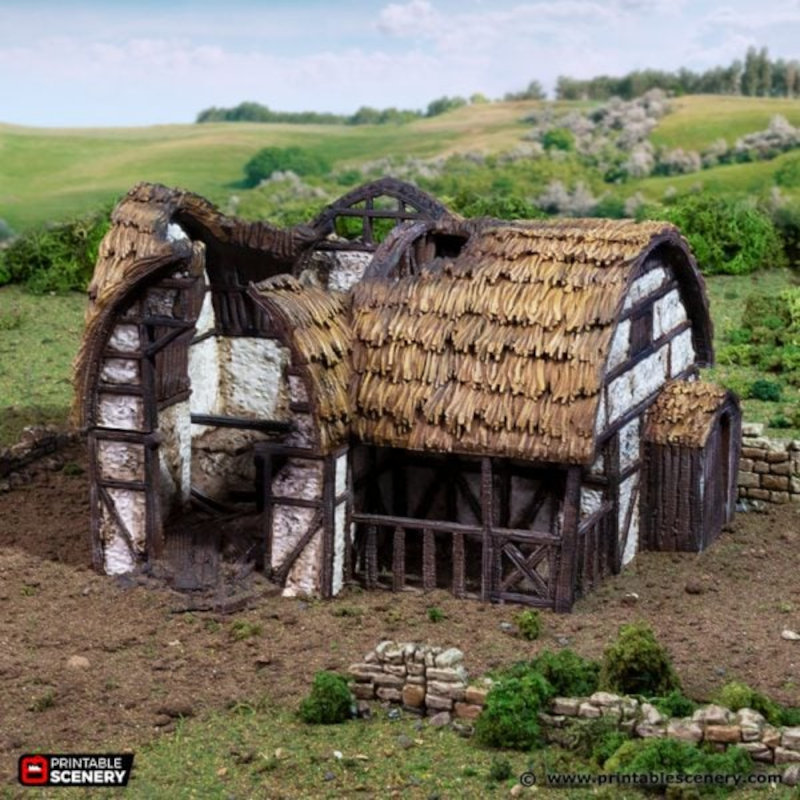 Ruined Country Stables - King and Country - Printable Scenery