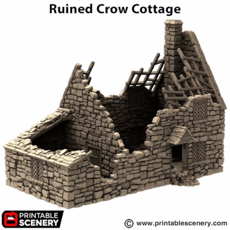 Ruined Crow Cottage - King and Country - Printable Scenery