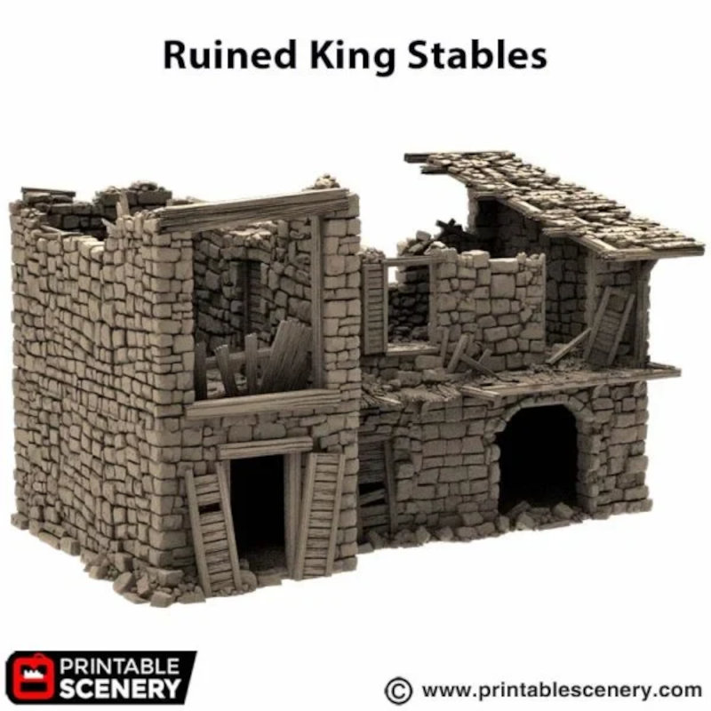 Ruined King Stables - King and Country - Printable Scenery