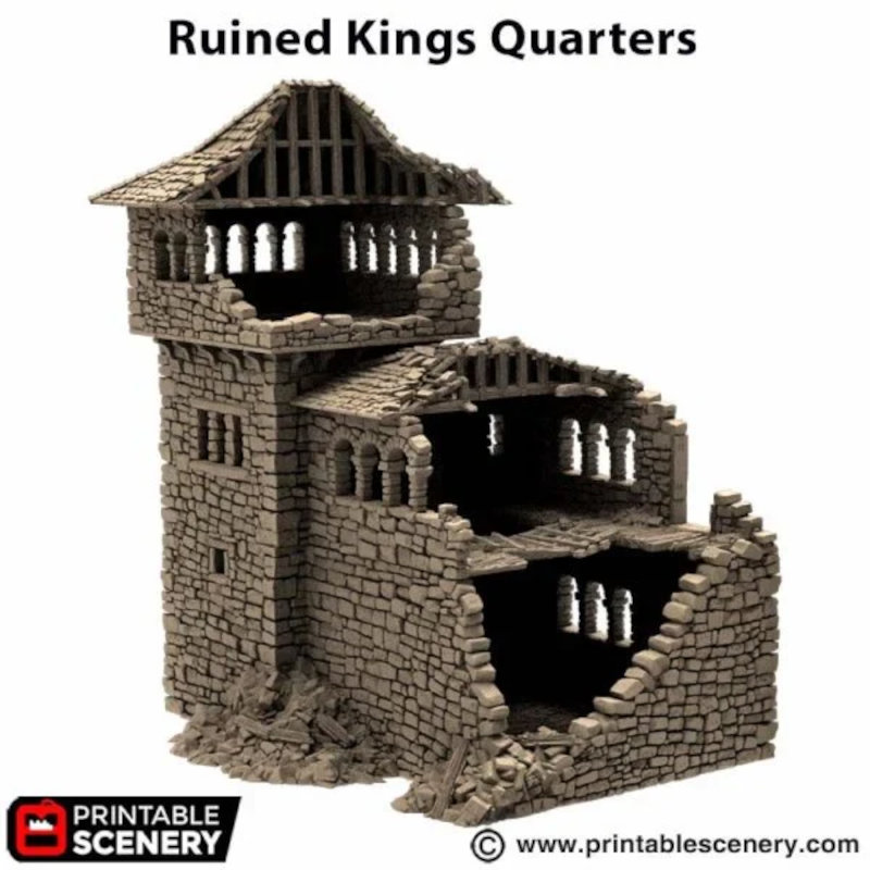 Ruined Kings Quarters - King and Country - Printable Scenery
