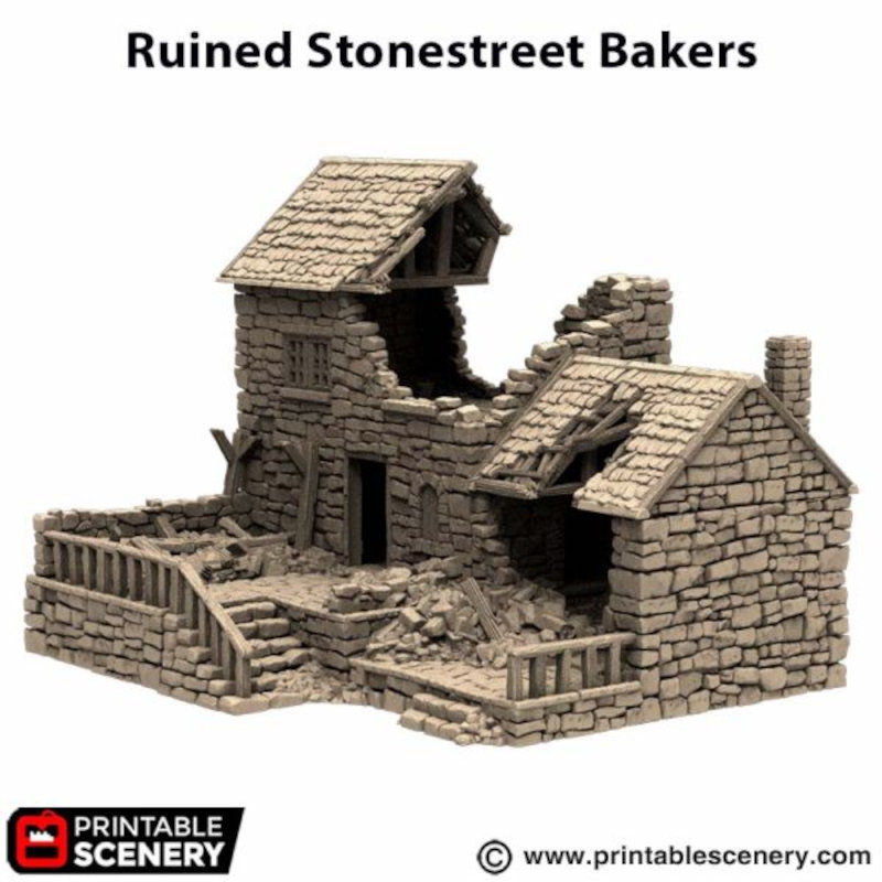 Ruined Stonestreet Bakers - King and Country - Printable Scenery