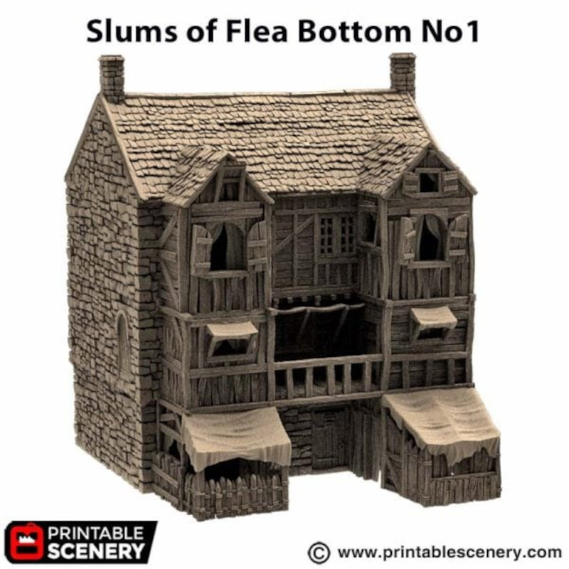 Slums of Flea Bottom 1 - King and Country - Printable Scenery