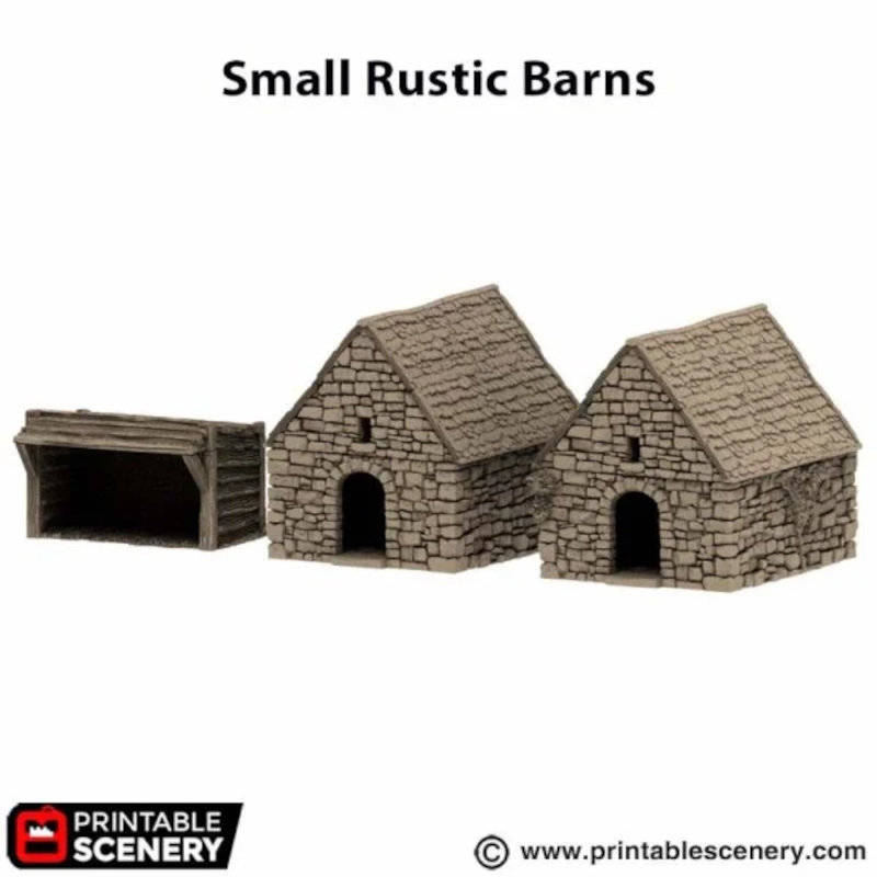 Small Rustic Barns - King and Country - Printable Scenery