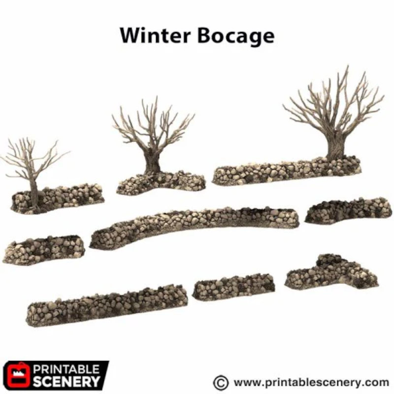 Winter Bocage - King and Country - Printable Scenery