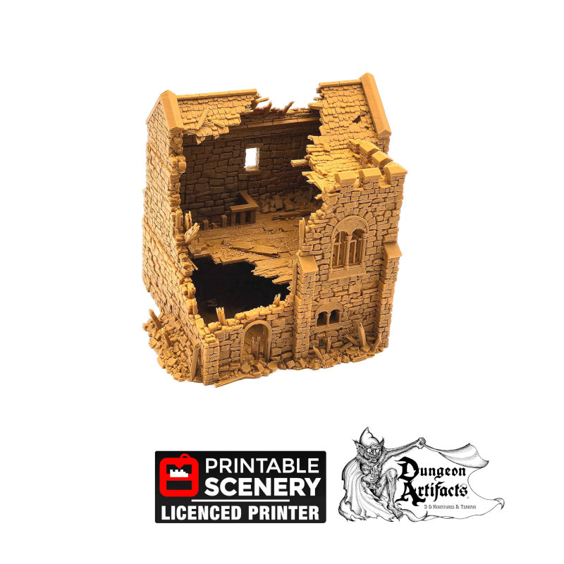Ruined Norman Stone Keep - King and Country - Printable Scenery