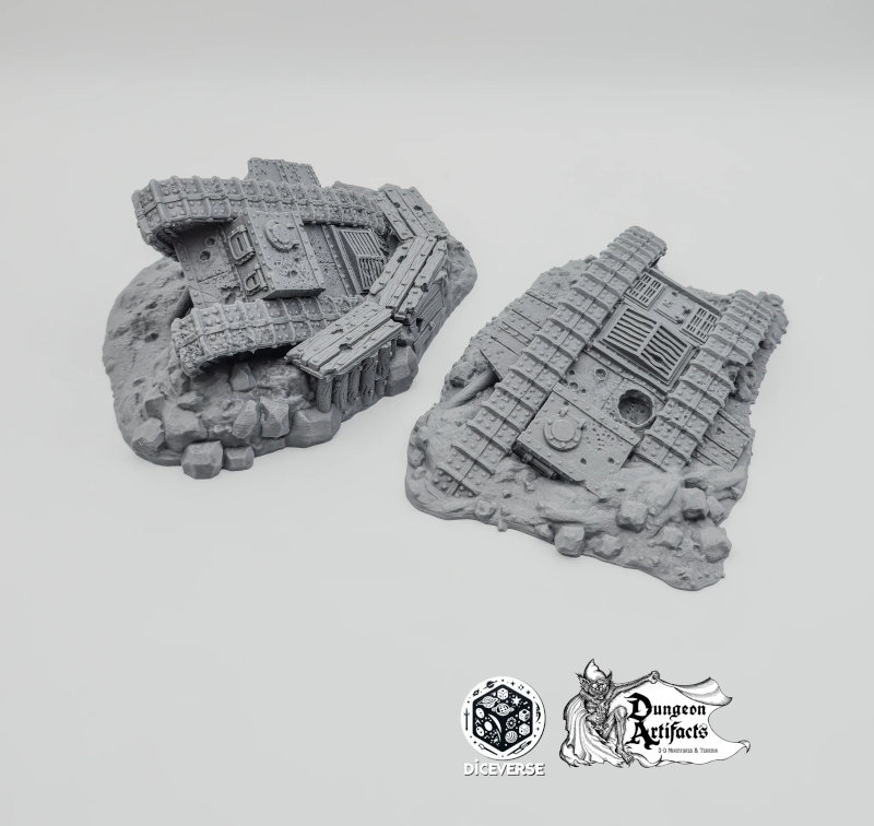 Destroyed Trench Mk1 Tanks - Diceverse