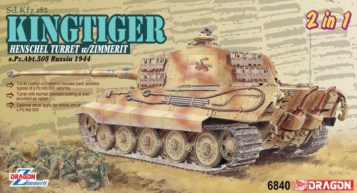 SdKfz 182 King Tiger sPzAbt505 Henschel Turret Tank w/Zimmerit Russia 1944 (2 in 1)