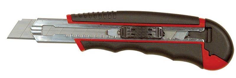Retractable Snap Off #7 Blade Utility Knife w/Metal-Frame Rubber Handle