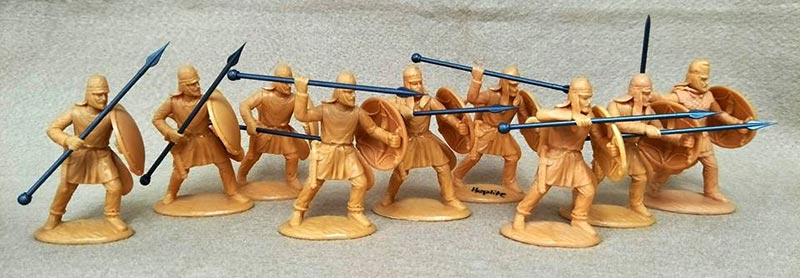 Ancient Greeks 8 plastic toy soldiers spartan hoplite,1:32 60mm 