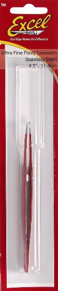 Ultra Fine Point Stainless Steel Tweezers (Red)