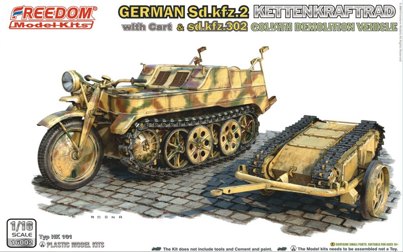 German SdKfz 2 Kettenkraftrad w/Cart & SdKfz 302 Goliath Demo Vehicle