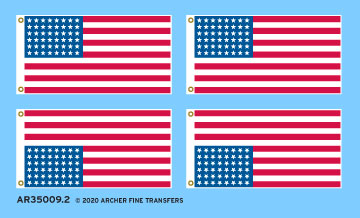 US 48-Star Flags Fabric Texture Applique