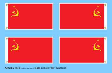 Soviet Flags Fabric Texture Applique