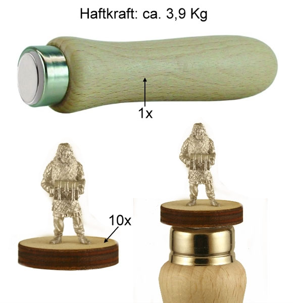 Magnetic Figure Holder With Wooden Handle