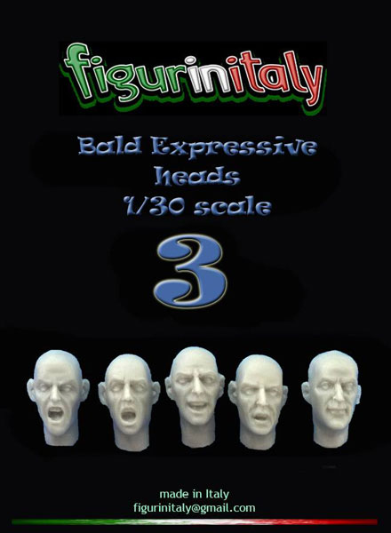 Bald Expressive Heads Set 3 (5 heads)