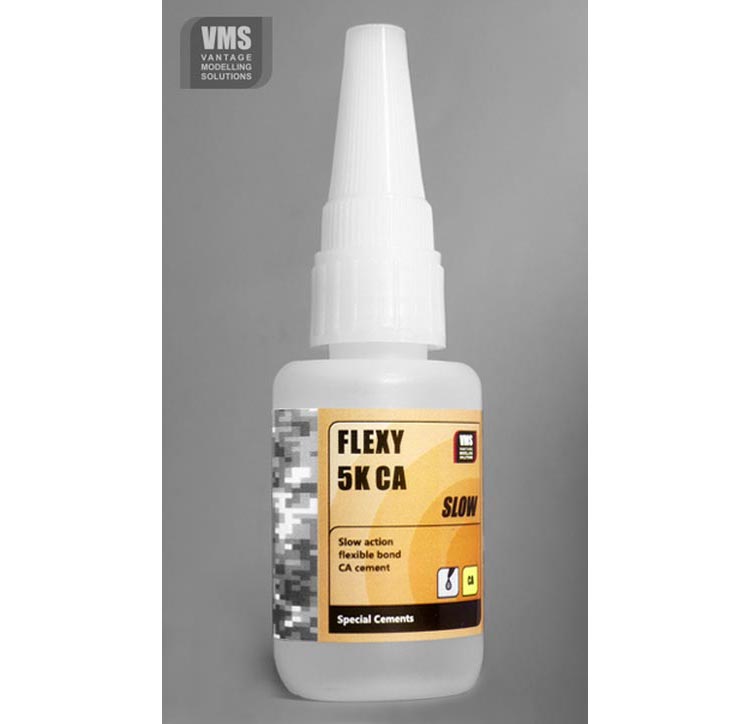 VMS Flexy 5K CA Contact Adhesive for Photo-etched SLOW Type (NEW PIN IN CAP BOTTLE)