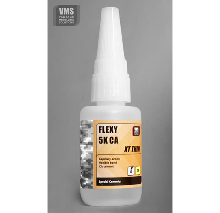 VMS Flexy 5K CA Contact Adhesive for Photo-etched THIN Type (NEW PIN IN CAP BOTTLE)