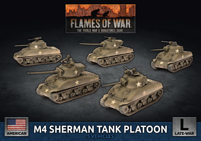 WWII US M4 Sherman Tank Platoon (Plastic)