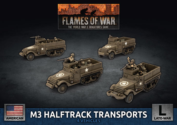 M3 Halftrack Transport Platoon (Plastic)