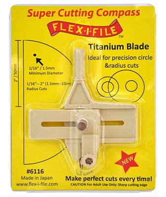 Flex-I-File Super Cutting Compass w/Titanium Blade for Precision Circle & Radius Cuts