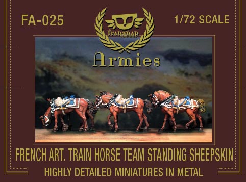 French Artillery Train Horse Team Standing Sheepskin Cover