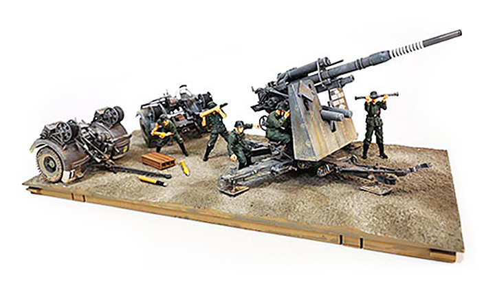 WWII German Krupp FlaK 36 w.sd.202 Tow Vehicle