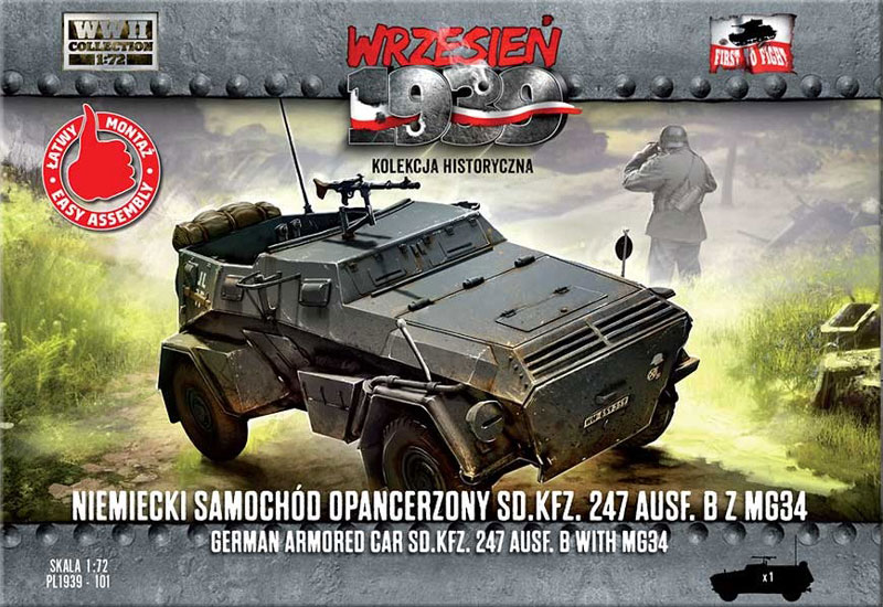 WWII SdKfz 247 Ausf B German Armored Car w/MG34