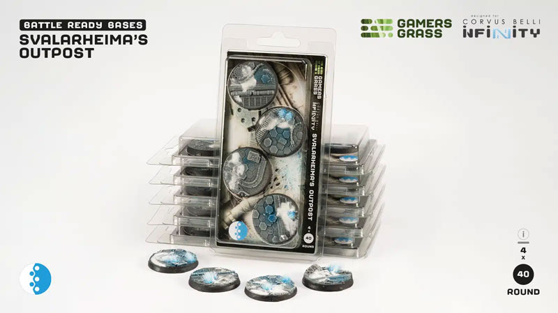 Gamers Grass Battle Ready Bases - Svalarheima’s Outpost Bases, Round 40mm (x4)