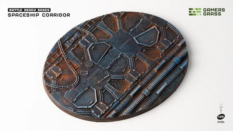 Gamers Grass Battle Ready Bases - Starship Corridor, Oval 120mm (x1)