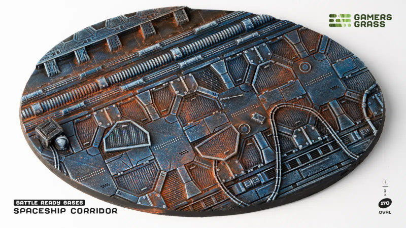 Gamers Grass Battle Ready Bases - Starship Corridor, Oval 170mm (x1)
