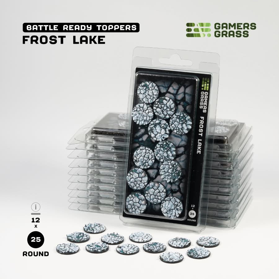 Gamers Grass Battle Ready Toppers - Frost Lake Round 25mm (x12)