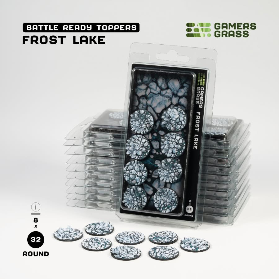 Gamers Grass Battle Ready Toppers - Frost Lake Round 32mm (x8)