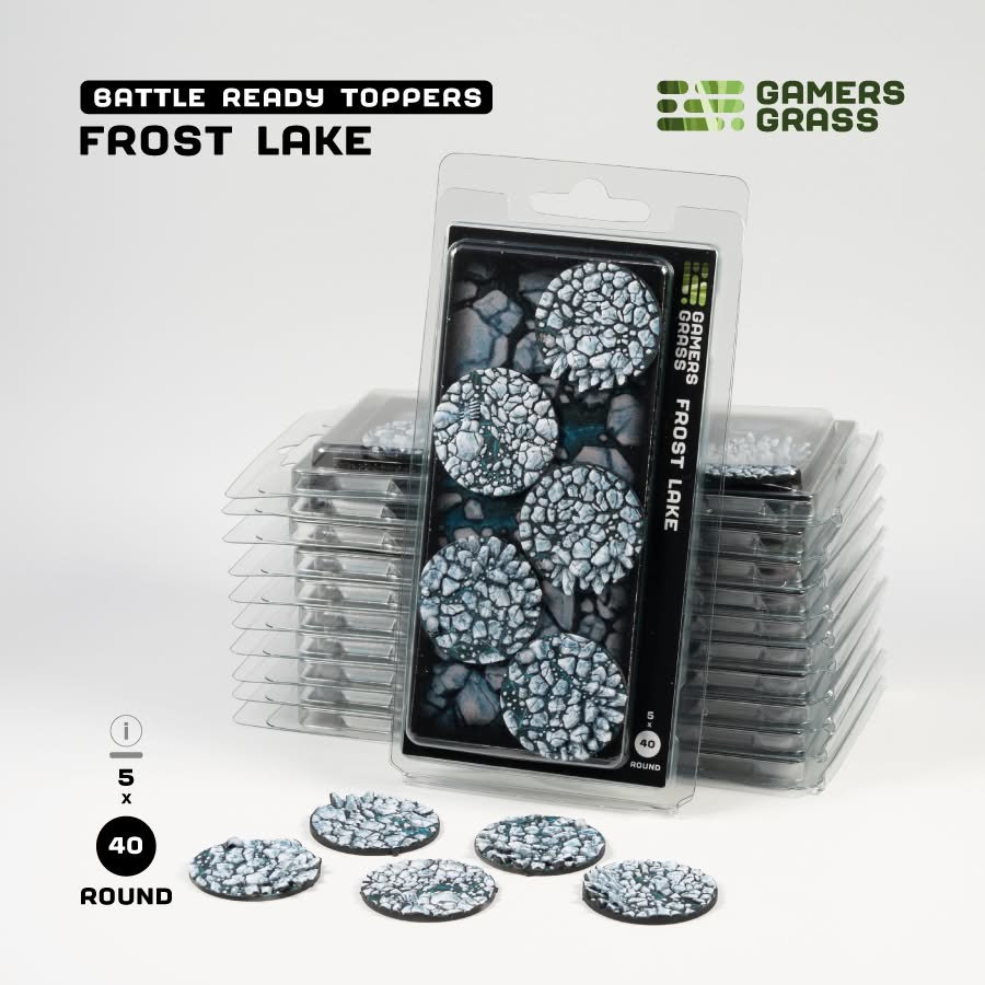 Gamers Grass Battle Ready Toppers - Frost Lake Round 40mm (x5)
