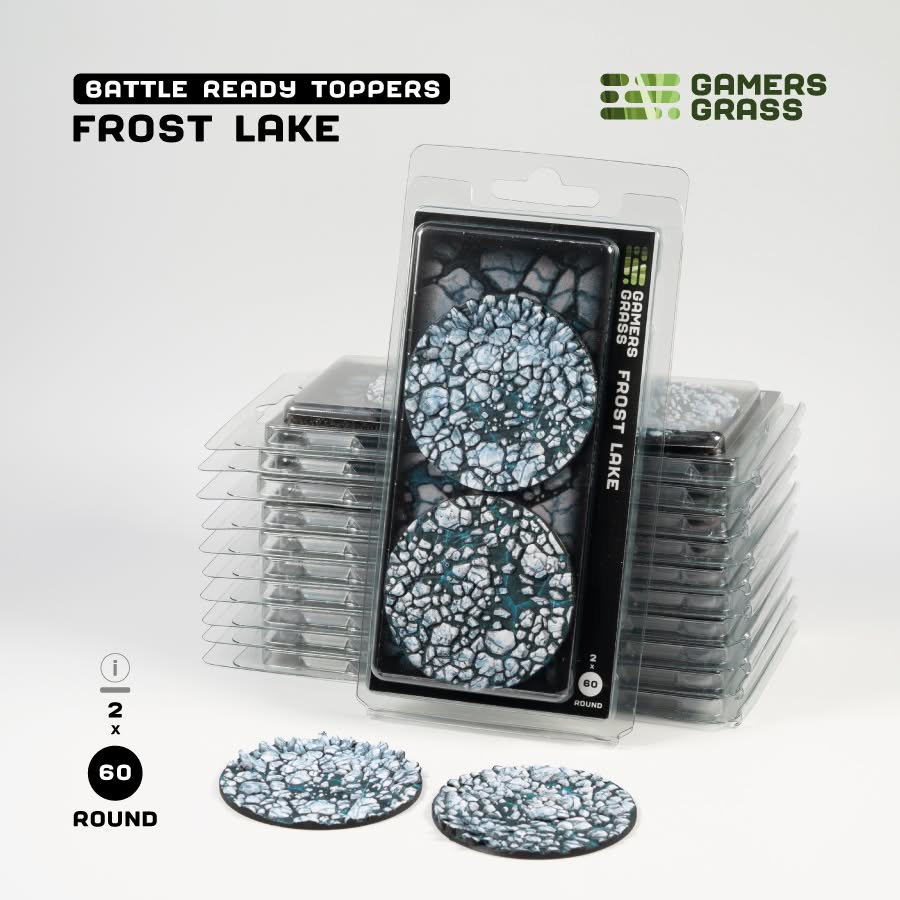 Gamers Grass Battle Ready Toppers - Frost Lake Round 60mm (x2)