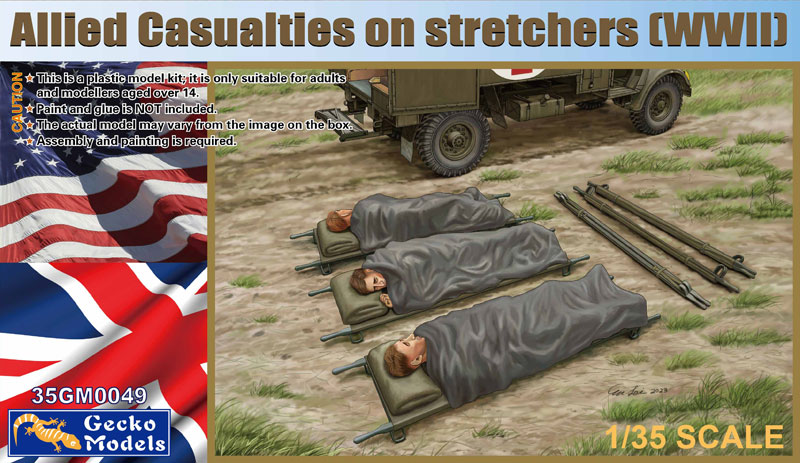 WWII Allied Casualties on Stretchers