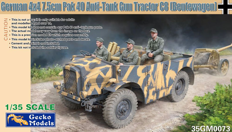 German 4x4 7.5cm PaK 40 Anti-Tank Gun C8 Tractor