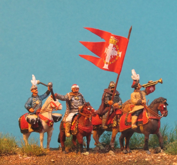 Command Group - Winged Hussar on Standing Horses