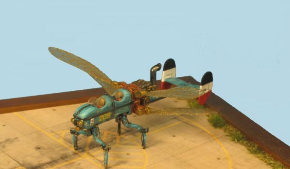 Steampunk Dragonfly with Steam Engine