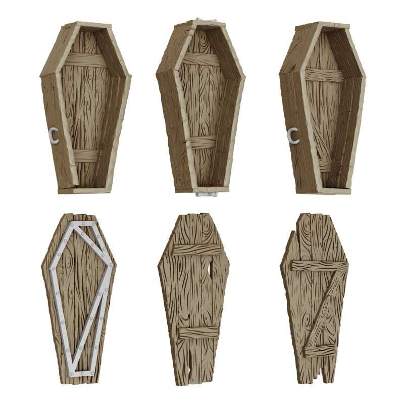 Green Stuff World Dungeon Wooden Coffins 1:48