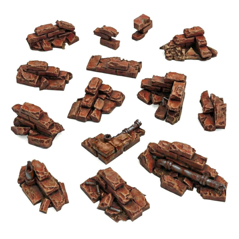 Green Stuff World 3D Printed Set - Brick Wall Ruins 1:48