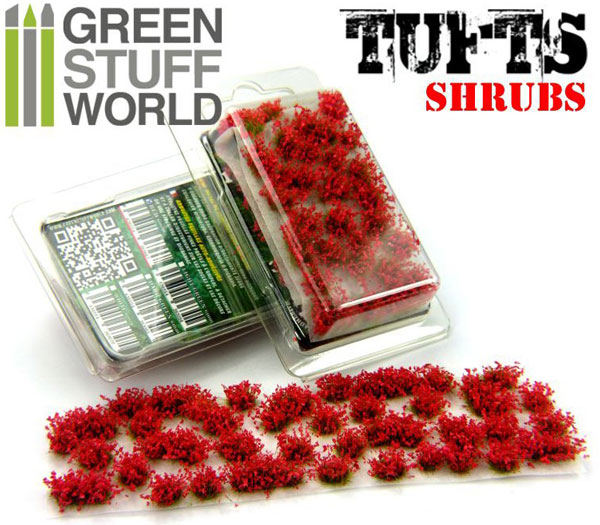 Shrubs TUFTS - 6mm self-adhesive - Red Flowers