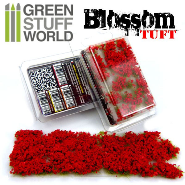 Blossom TUFTS - 6mm self-adhesive - Red Flowers