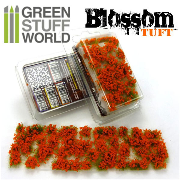 Blossom TUFTS - 6mm self-adhesive - Orange Flowers