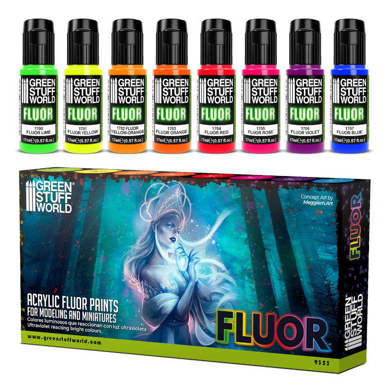 Fluor Paints 8 Color Paint Set