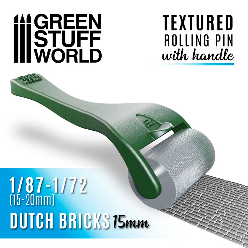 Rolling Pin with Handle - Dutch Bricks 15mm