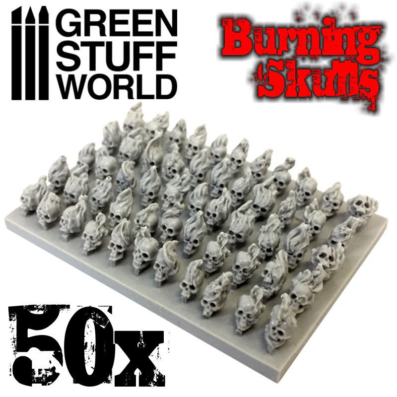 Resin Burning Skulls x 50