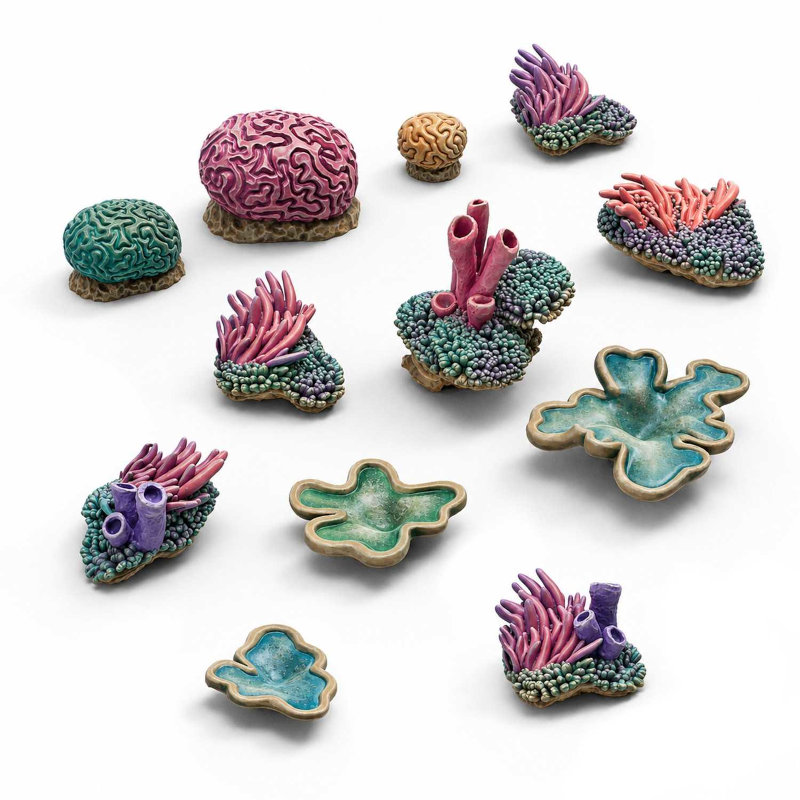 Green Stuff World 3D Printed Set - Coral Reef Plants 1:48-1:35