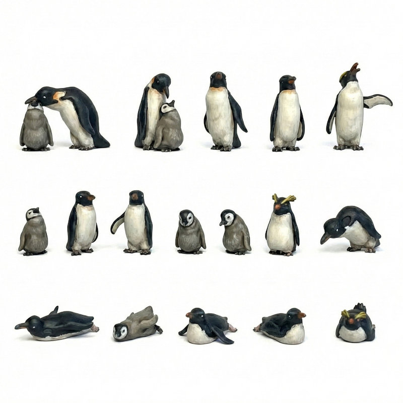 Green Stuff World 3D Printed Set - Penguins 1:48-1:35