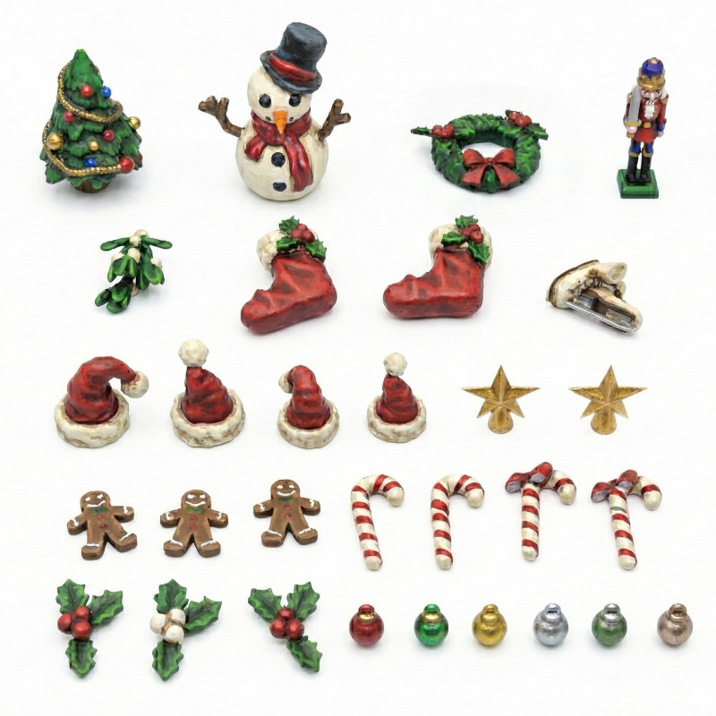 Green Stuff World 3D Printed Set - Christmas Decorations 1:48-1:35